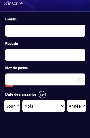 inscription sur mobile GAMETWIST CASINO